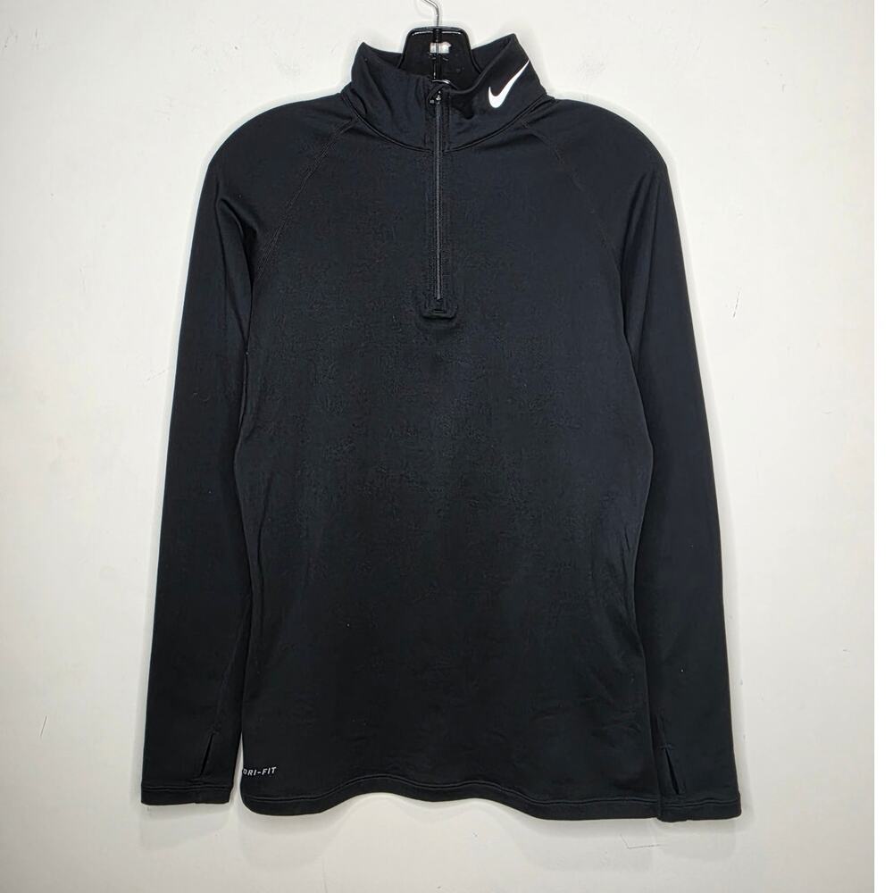 Nike Pro Combat black long sleeve quarter zip pullover shirt jacket - medium